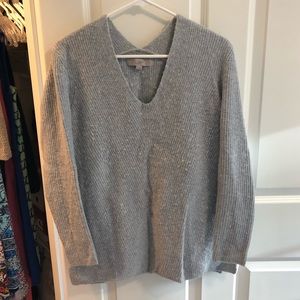 Loft long sleeve gray sweater, size medium